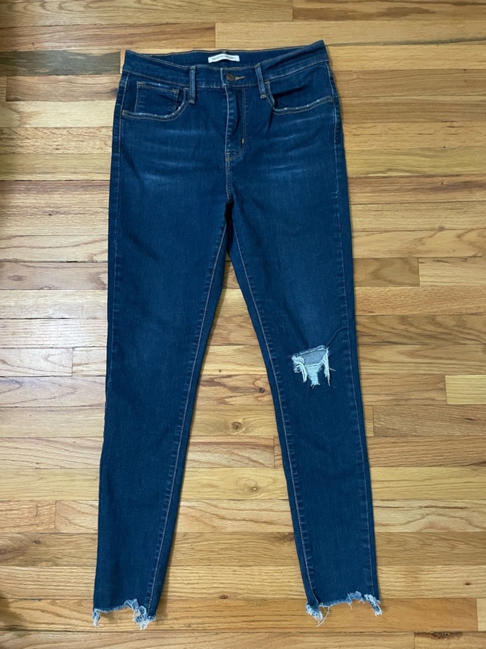 Levi's Dark Blue Ripped High-Rise Super Skinny Jeans